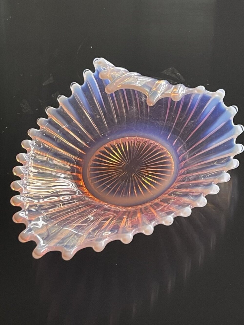 Fostoria Pink Opalescent Heirloom Bon Bon Candy Dish Wave